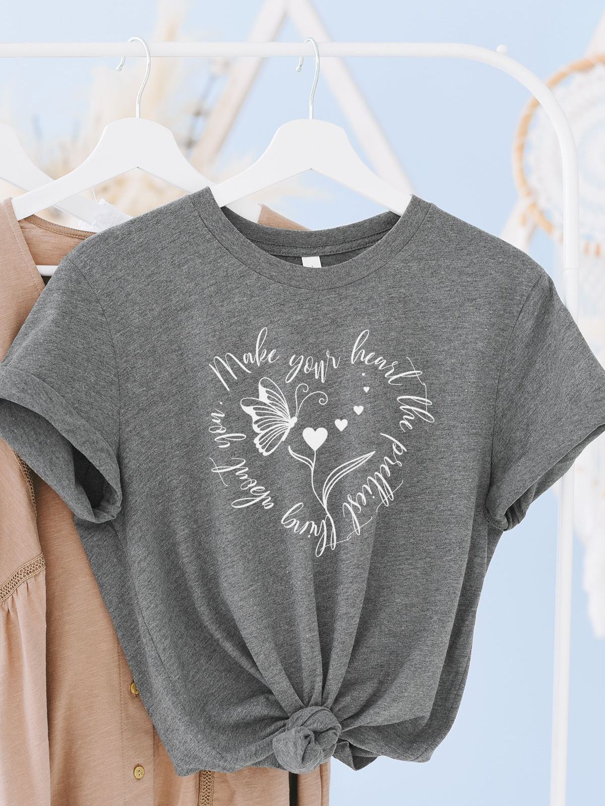 Heart Graphic Women's T-Shirt Spring