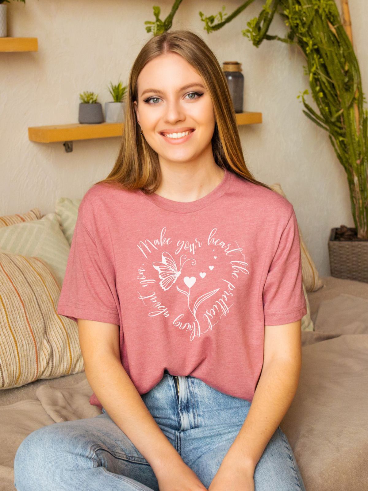 Heart Graphic Women's T-Shirt Spring