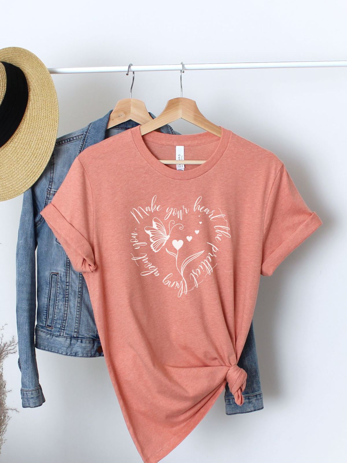 Heart Graphic Women's T-Shirt Spring