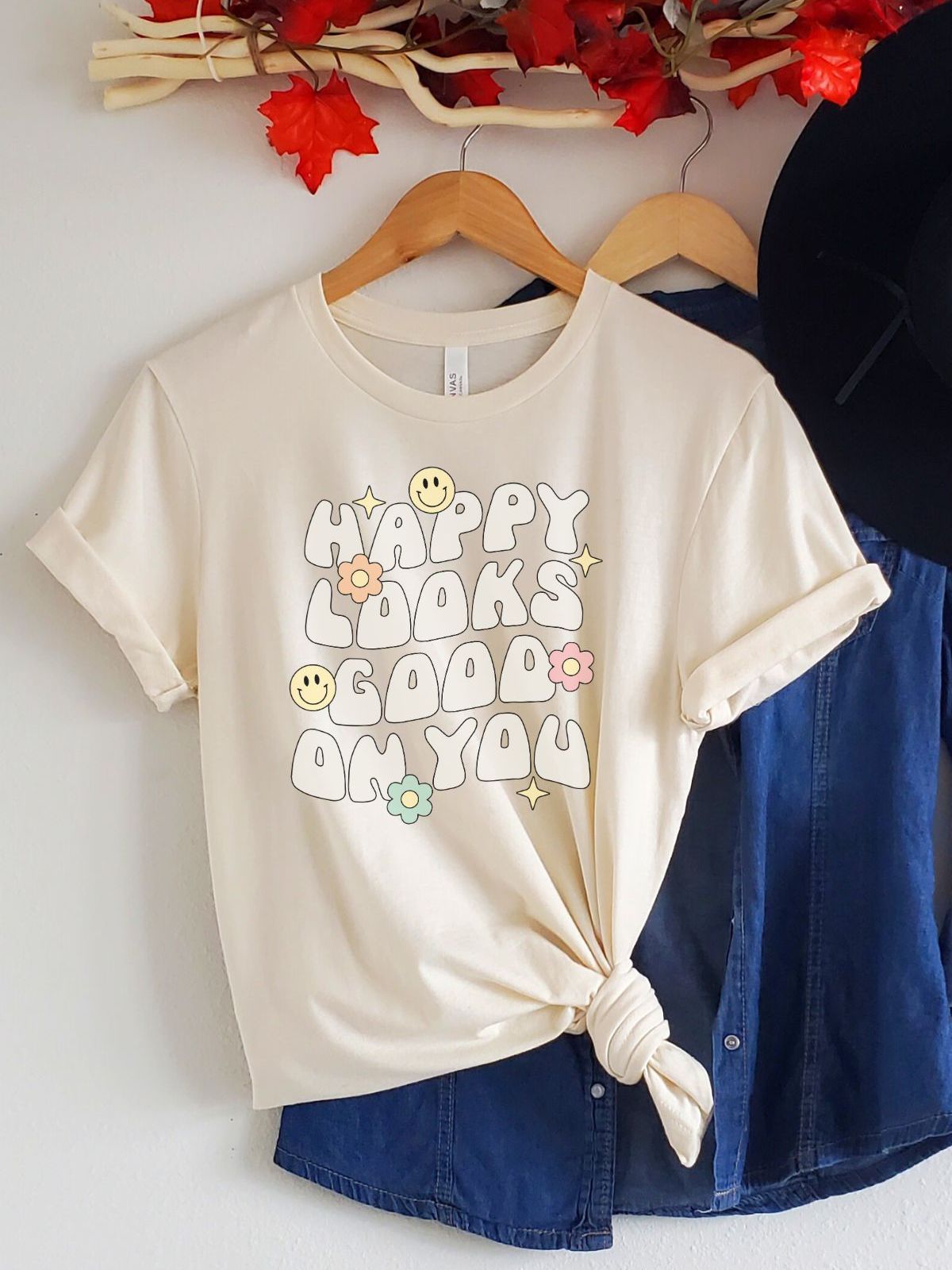 Happy Looks Good Women T-Shirt Casual