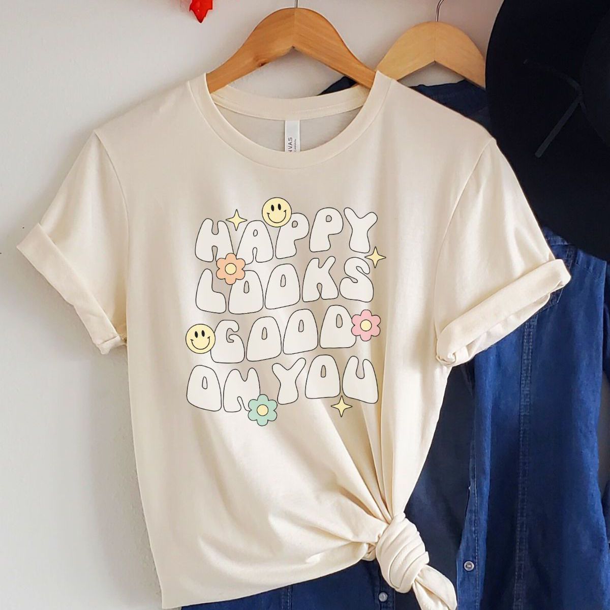 Happy Looks Good Women T-Shirt Casual