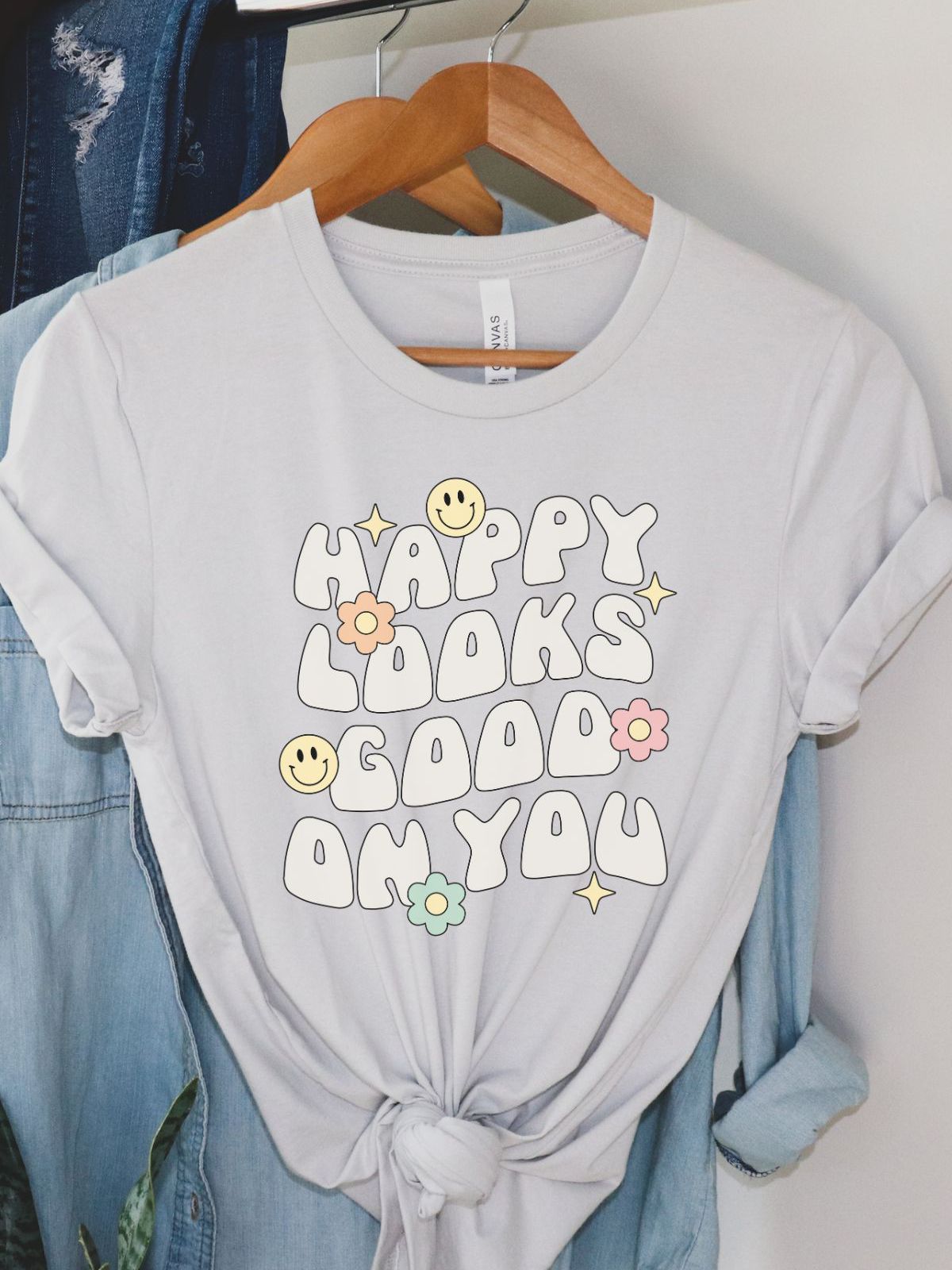 Happy Looks Good Women T-Shirt Casual