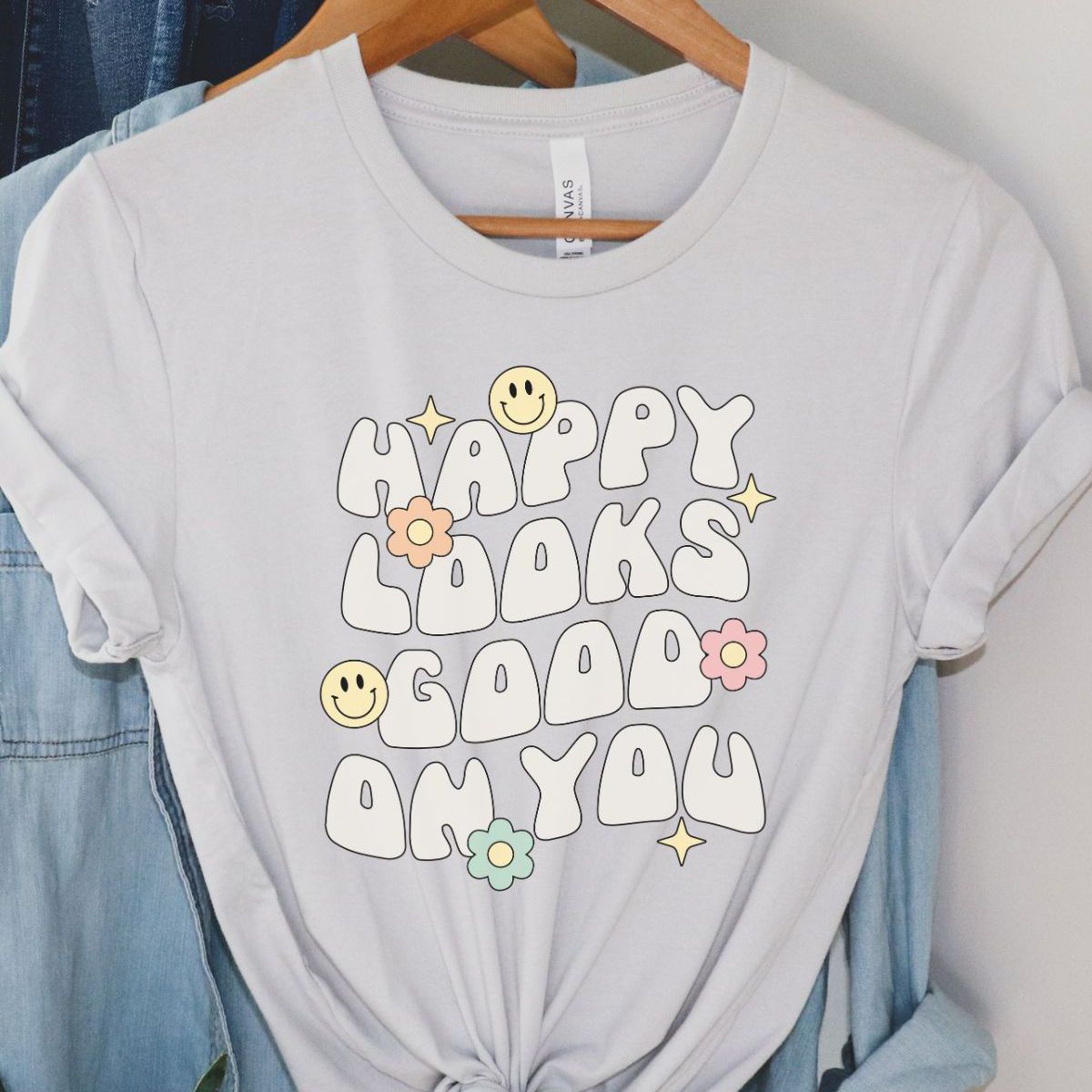 Happy Looks Good Women T-Shirt Casual