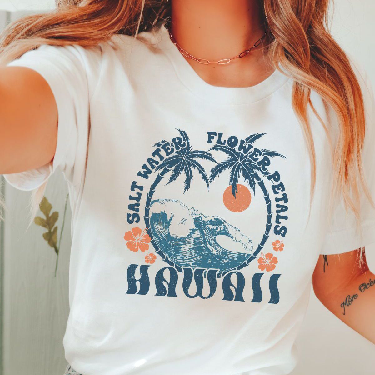 Hawaii Women White Tee Summer