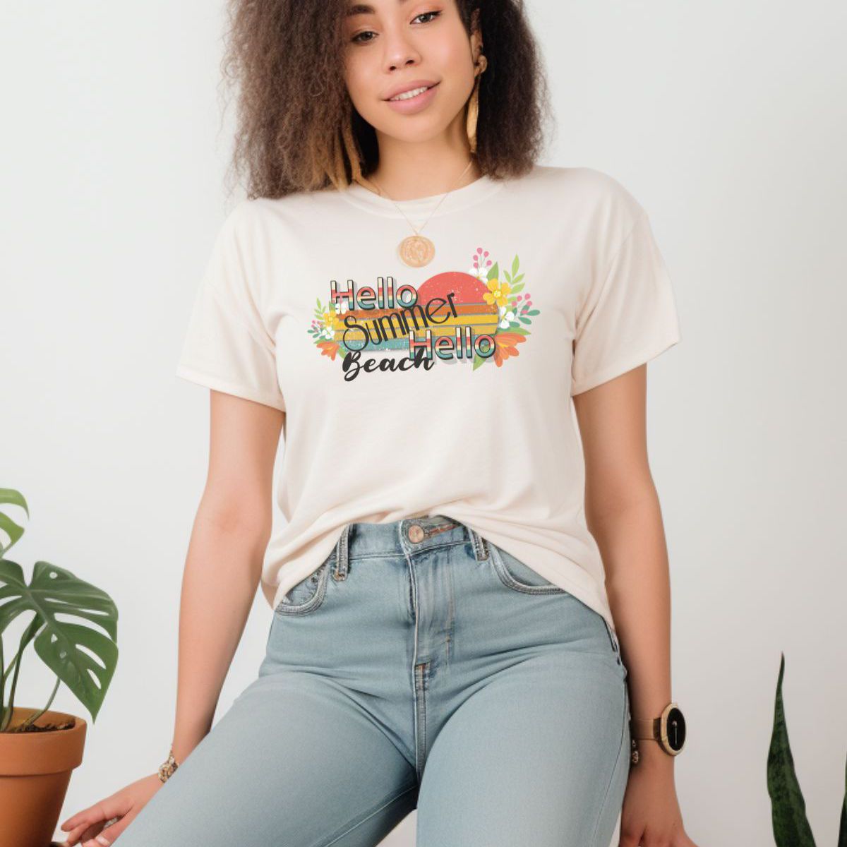 Hello Summer Women's Tee Beach