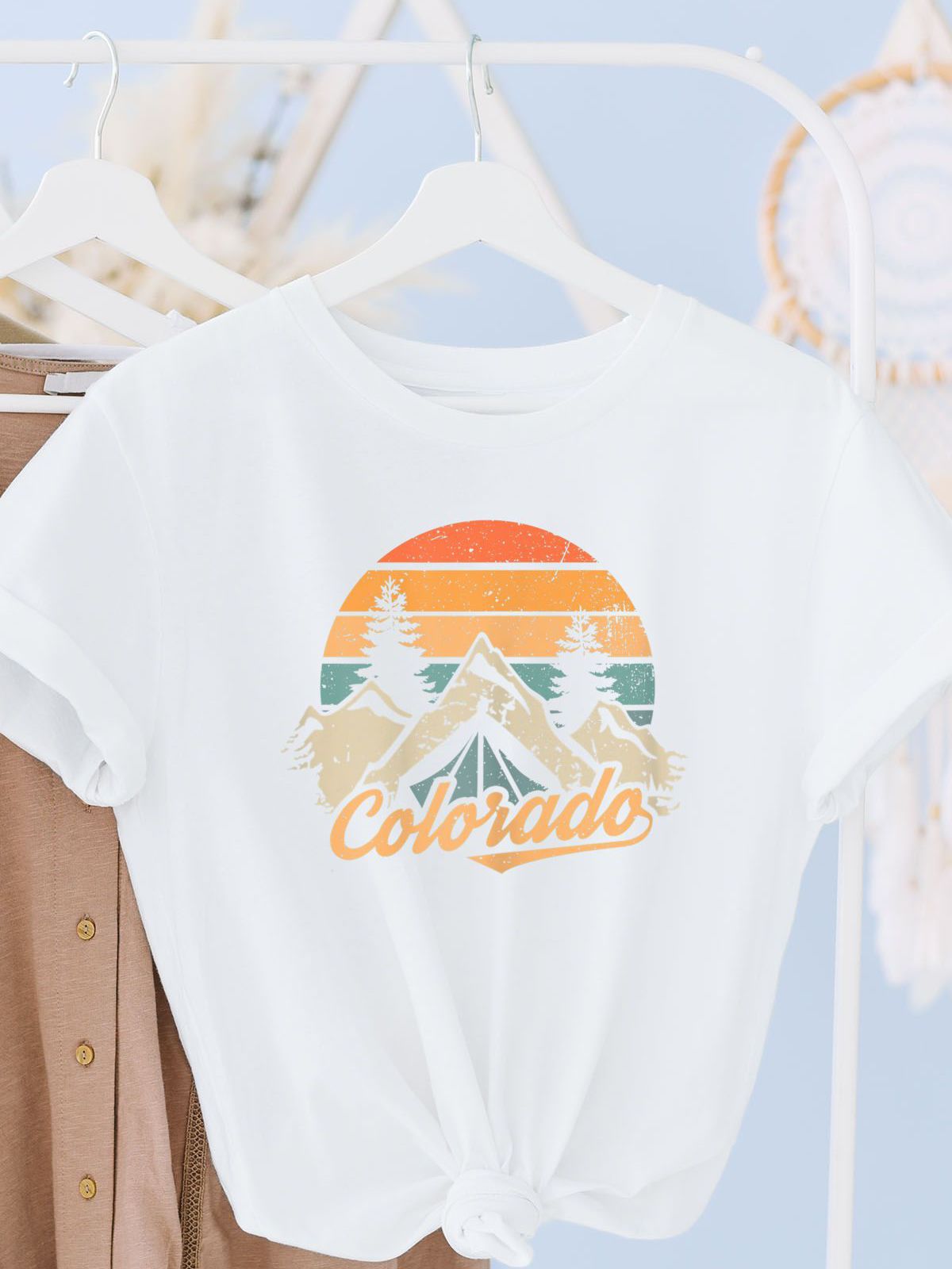 vintage mountain sunset tee