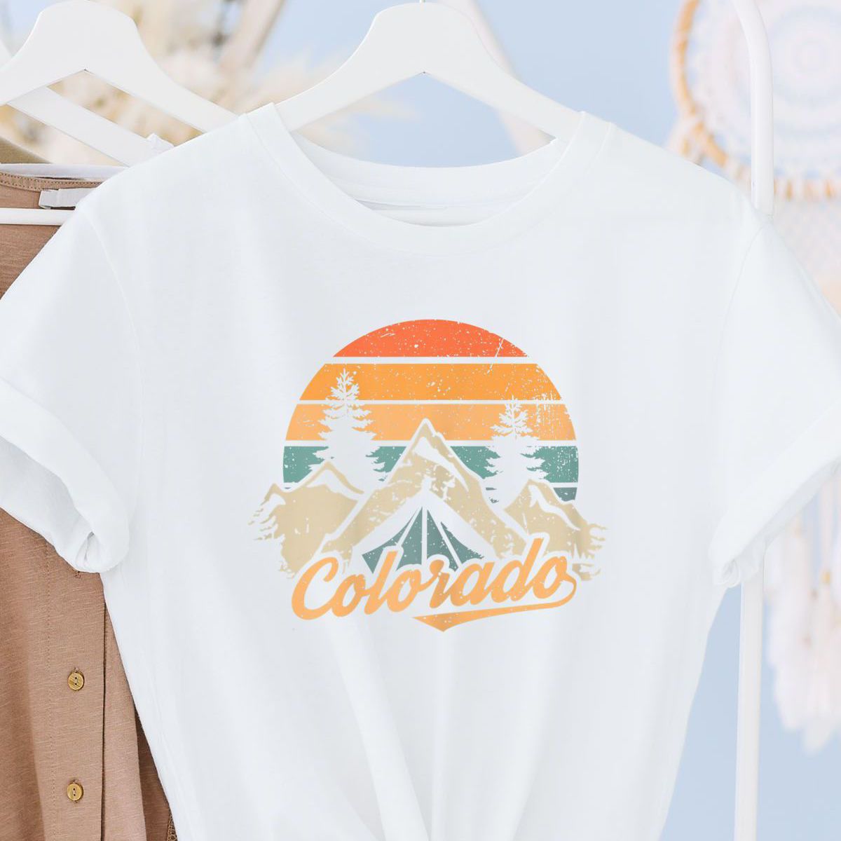 vintage mountain sunset tee