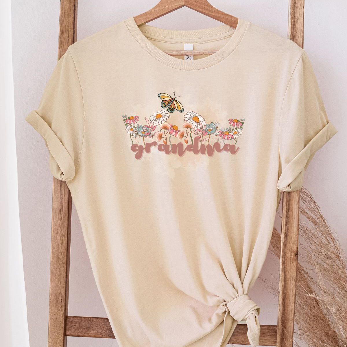 Butterfly Floral Grandma T Shirt