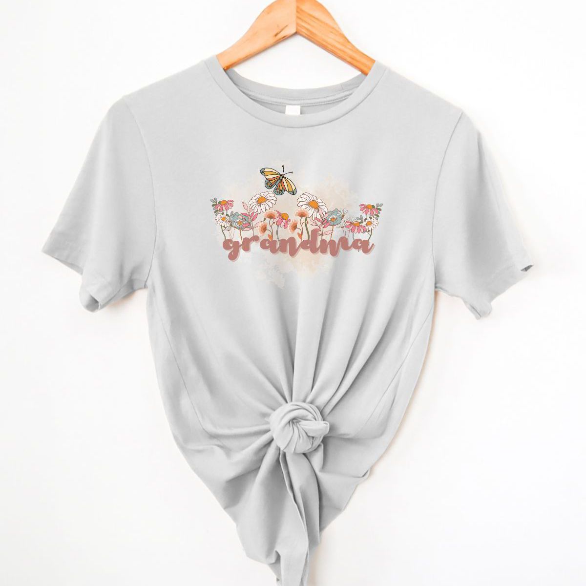 Butterfly Floral Grandma T Shirt