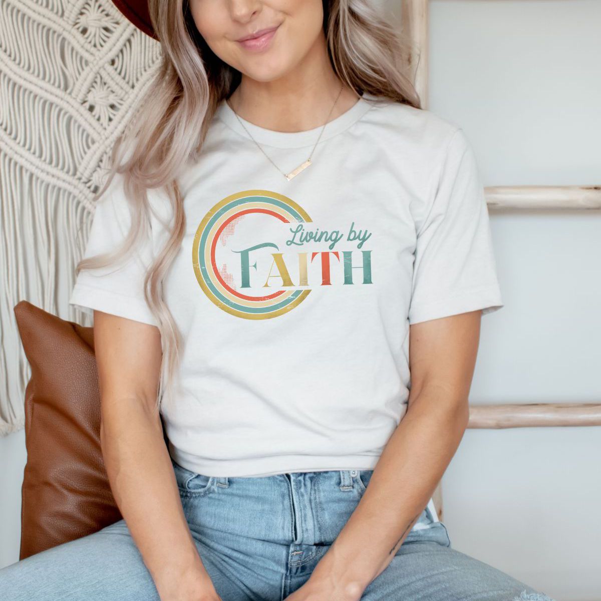 Living by Faith Women's T-Shirt Inspirational