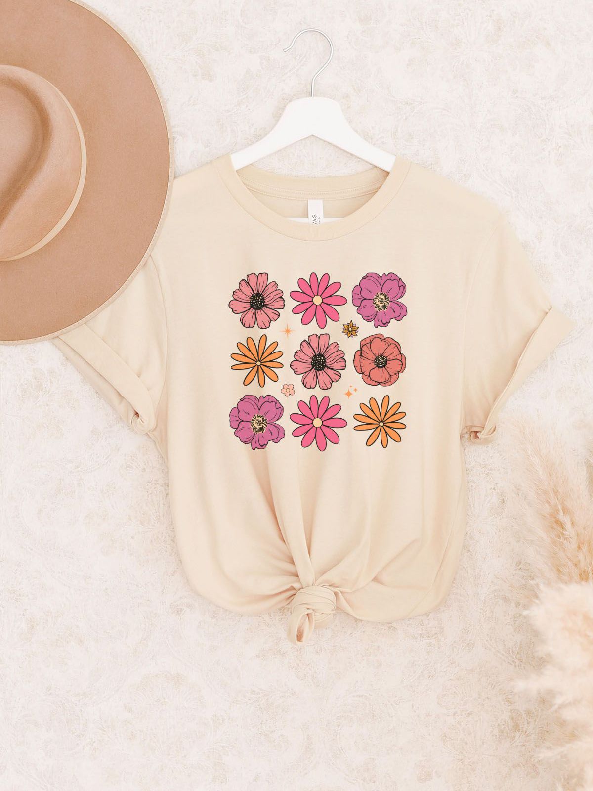 Floral Womens T-Shirt Spring Casual
