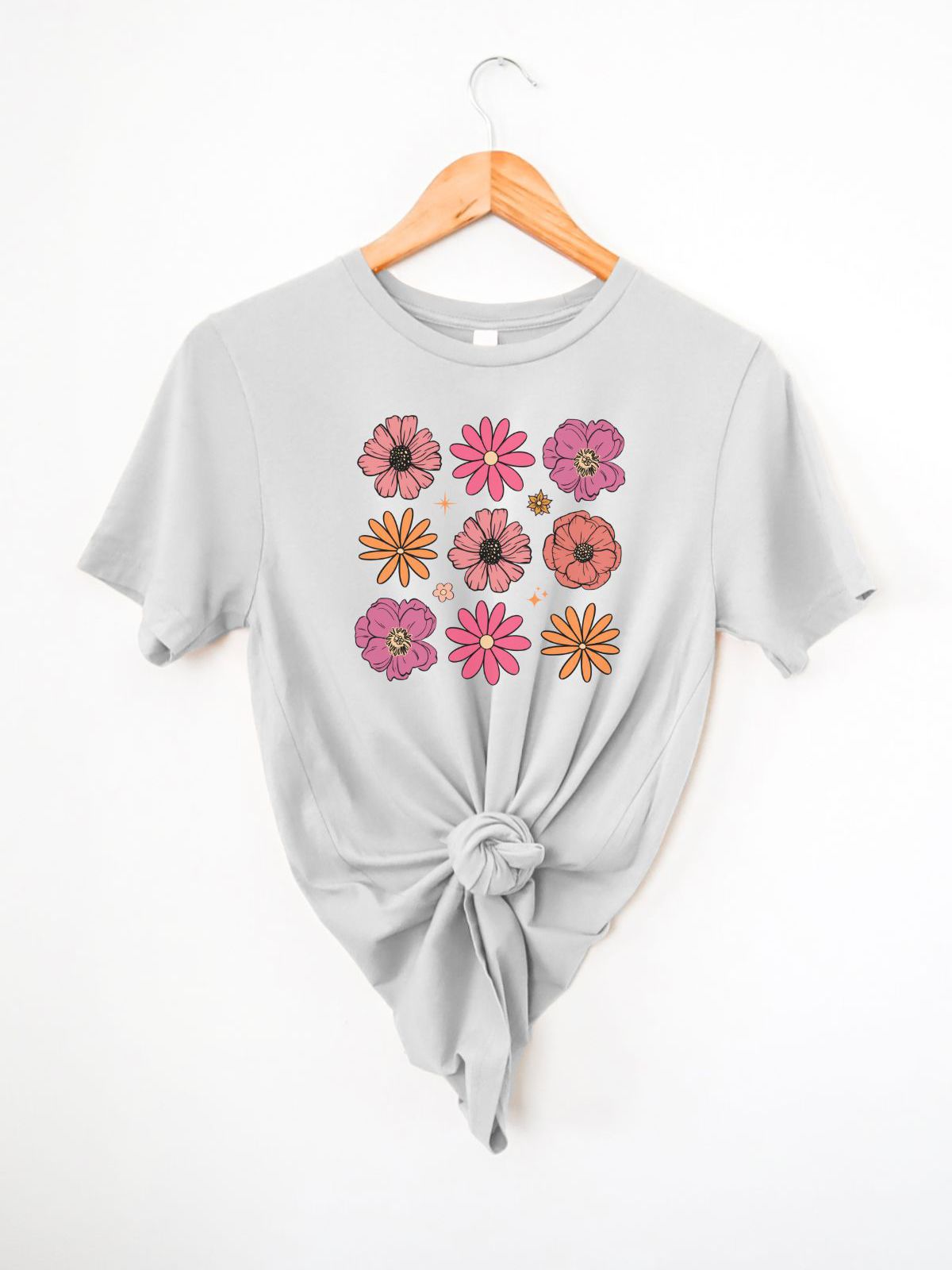 Floral Womens T-Shirt Spring Casual