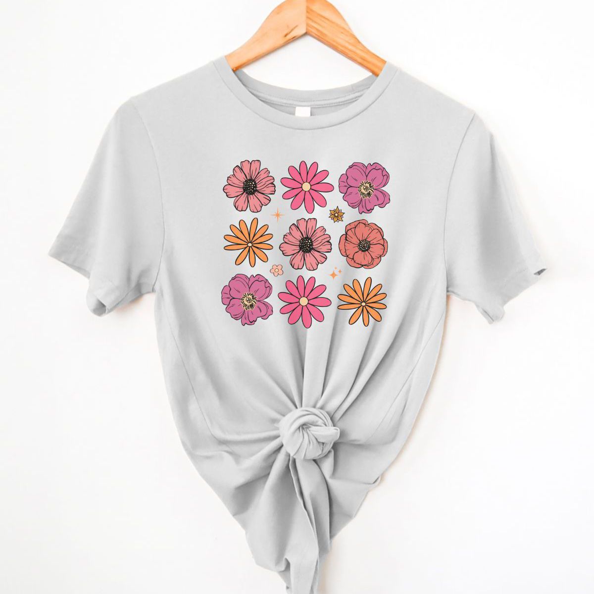 Floral Womens T-Shirt Spring Casual