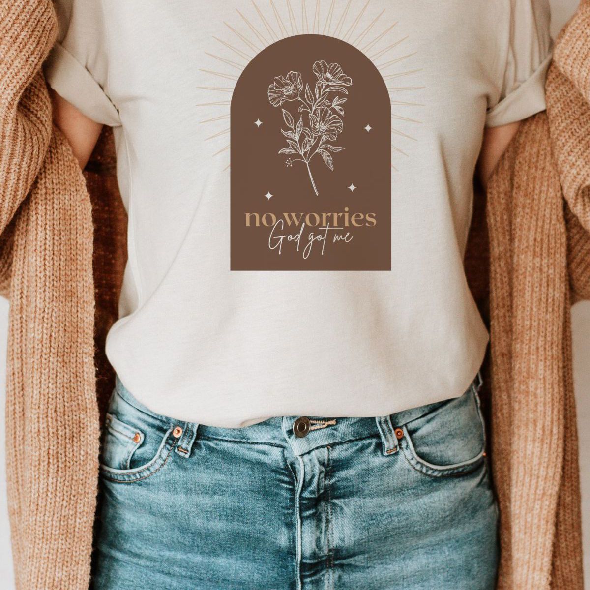 Relaxed Graphic Tee No Worries Design