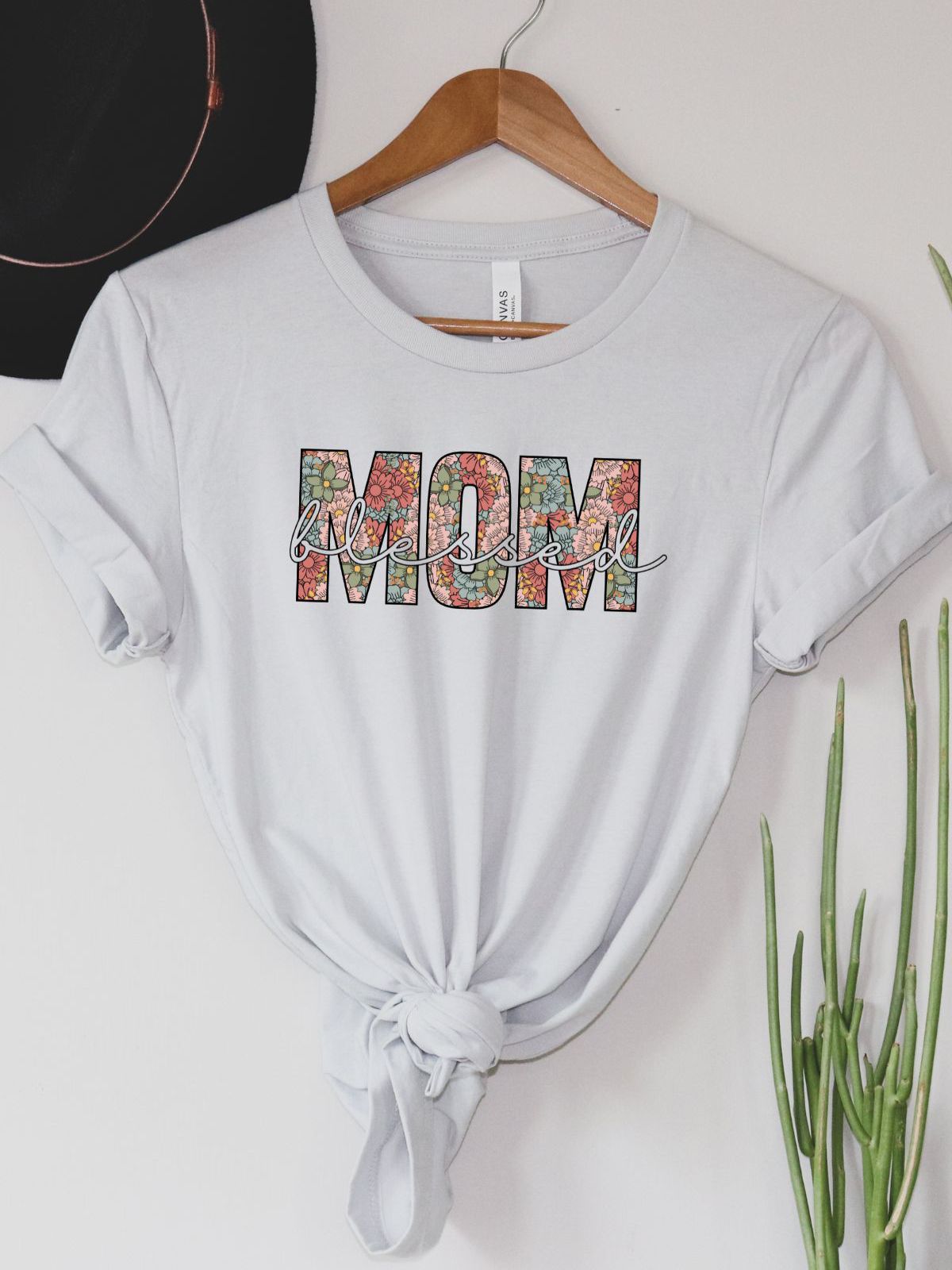 Floral Mom Womens T-shirt Mothers Day