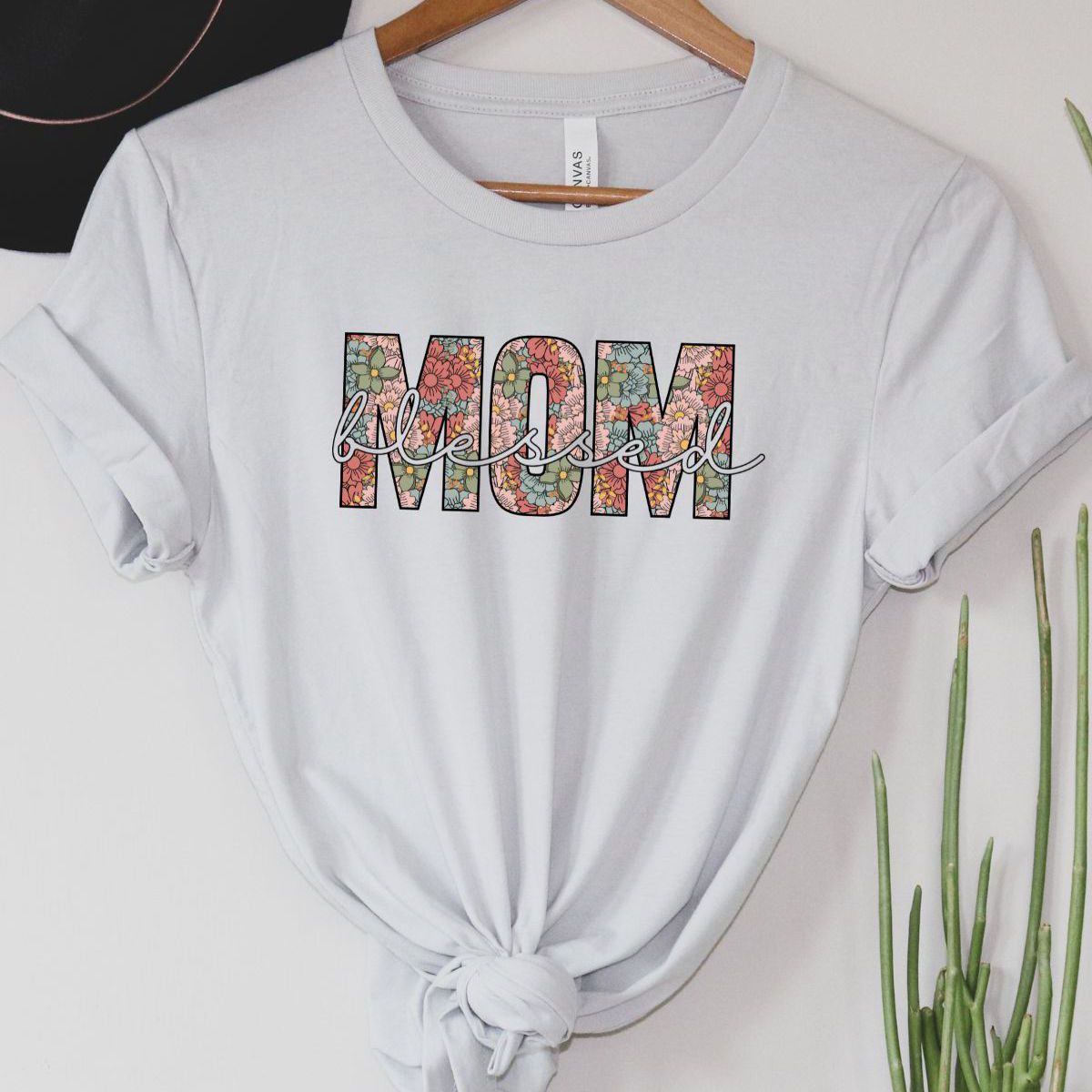 Floral Mom Womens T-shirt Mothers Day