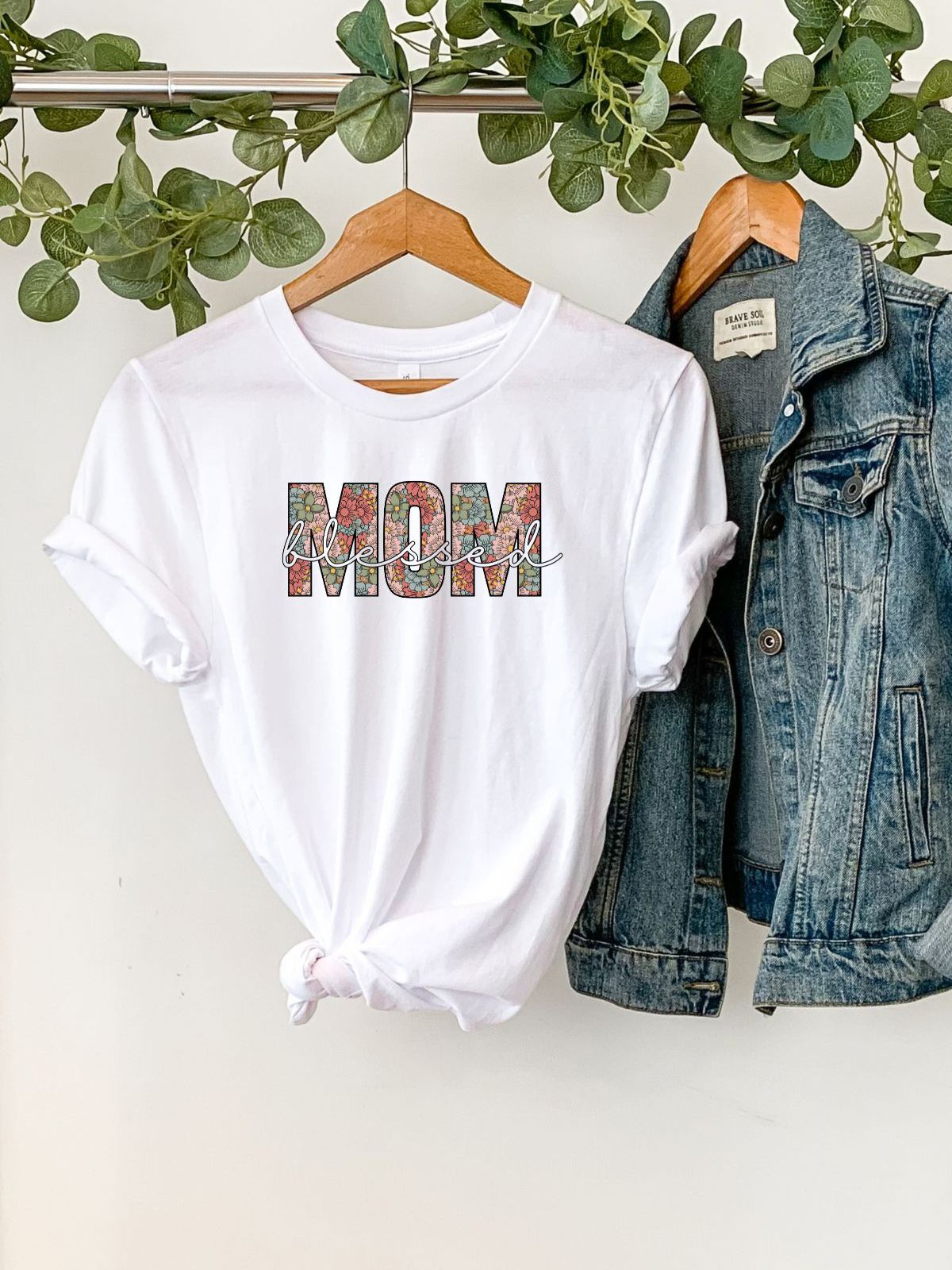 Floral Mom Womens T-shirt Mothers Day