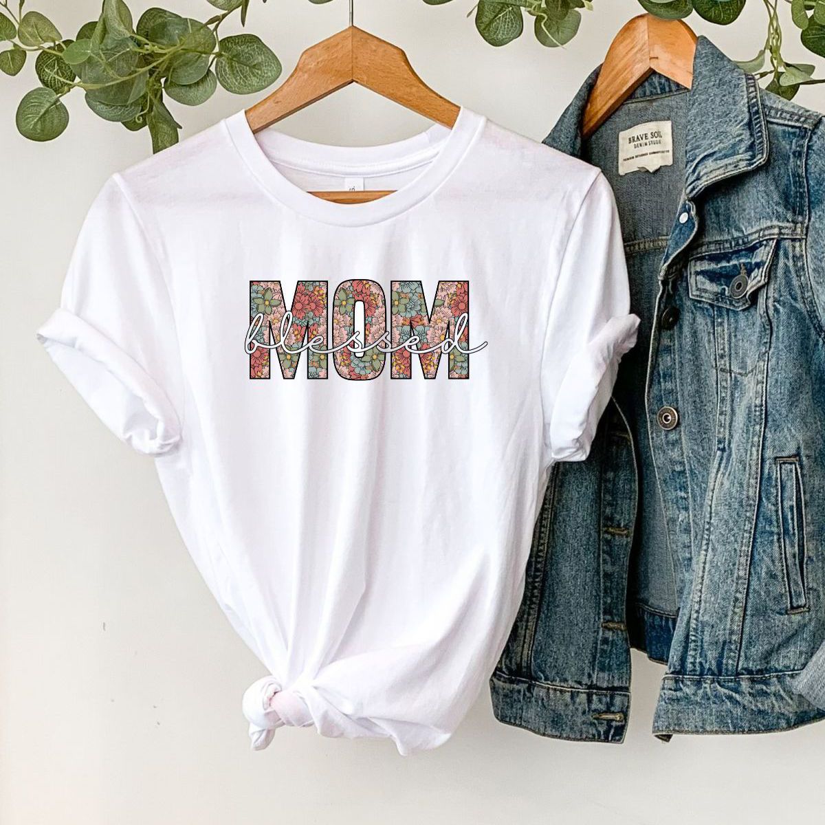 Floral Mom Womens T-shirt Mothers Day