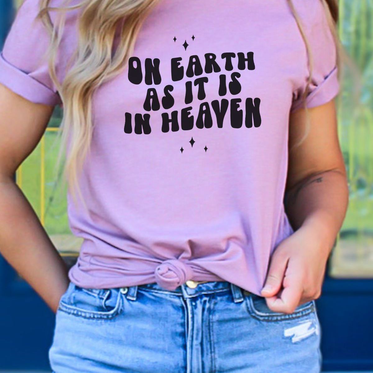 On Earth As It Is Shirt Women Casual