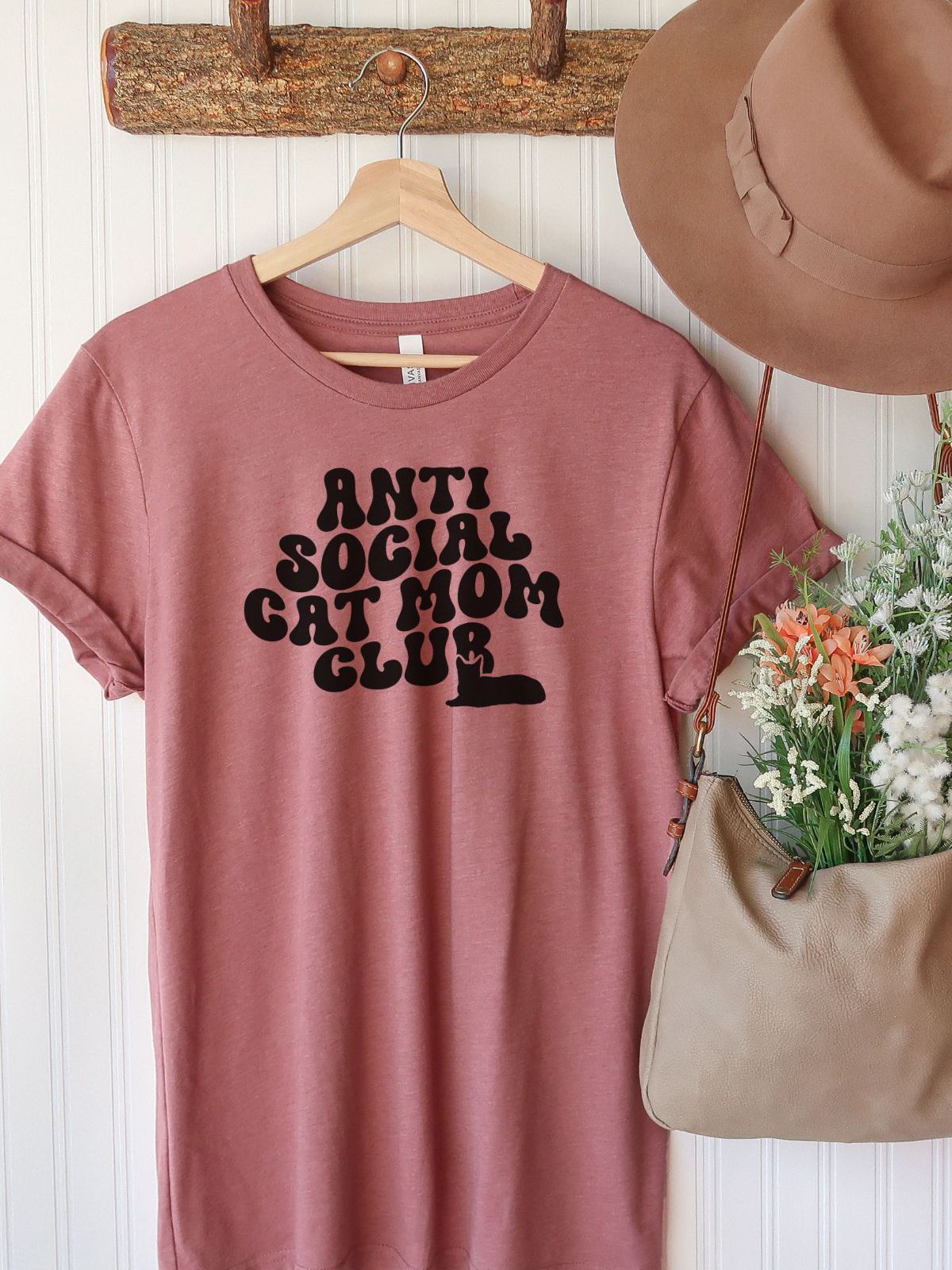 Anti Social Cat Mom Shirt Women Casual