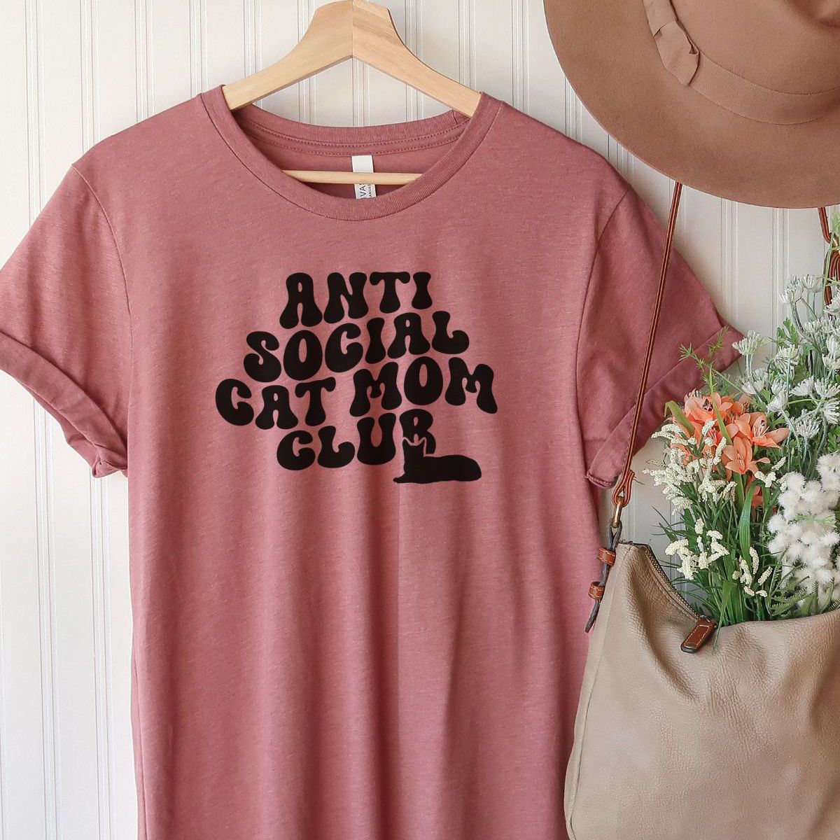 Anti Social Cat Mom Shirt Women Casual