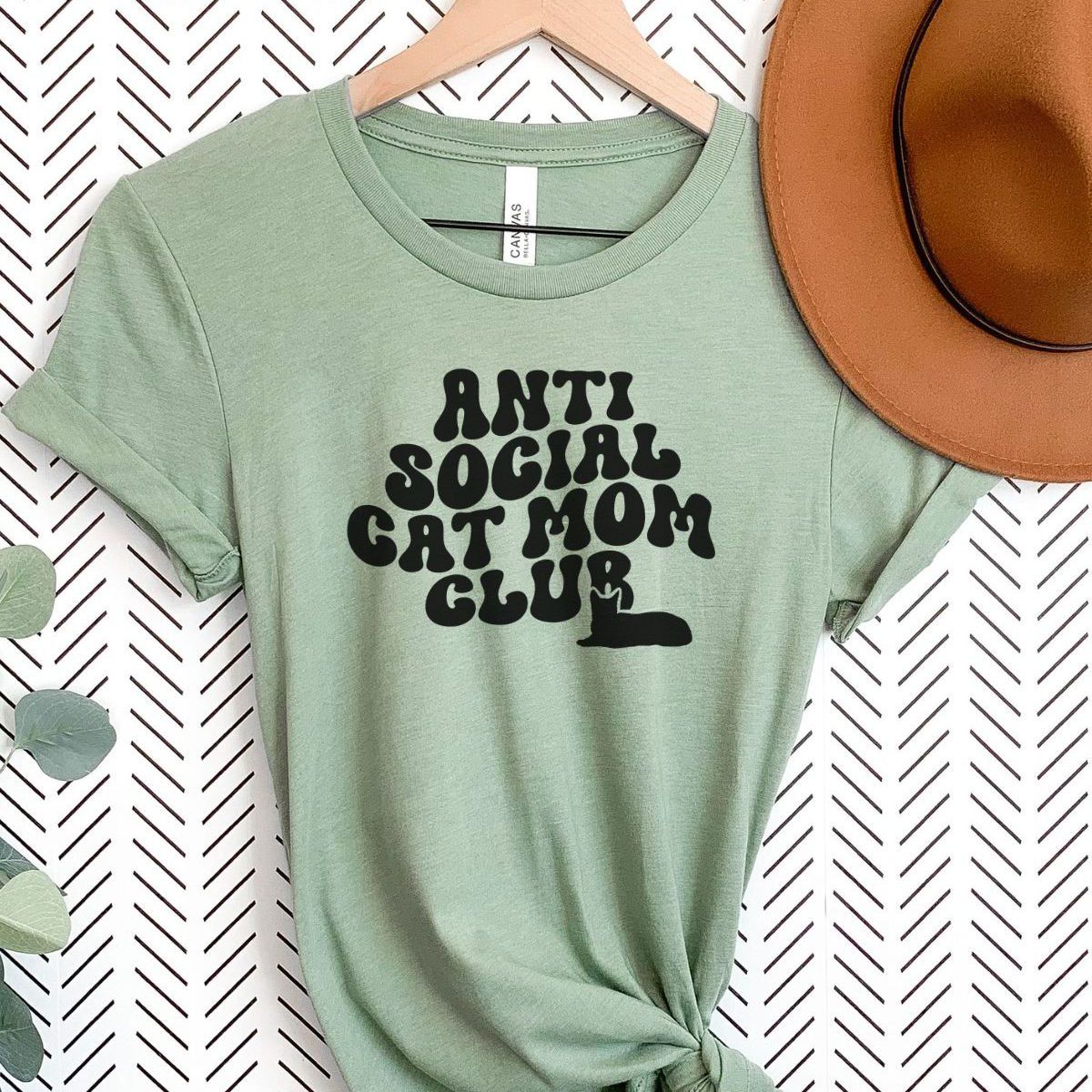 Anti Social Cat Mom Shirt Women Casual