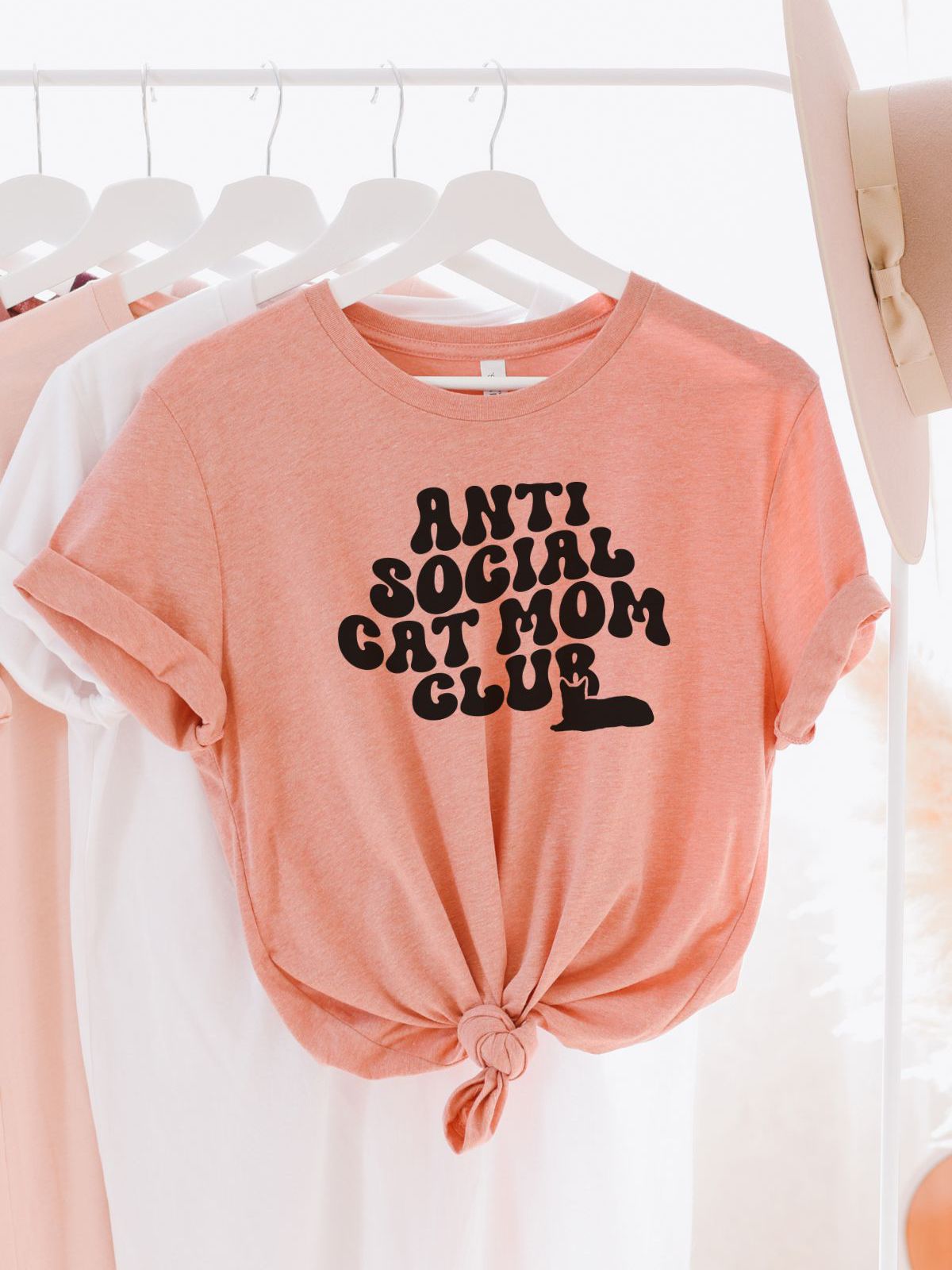 Anti Social Cat Mom Shirt Women Casual