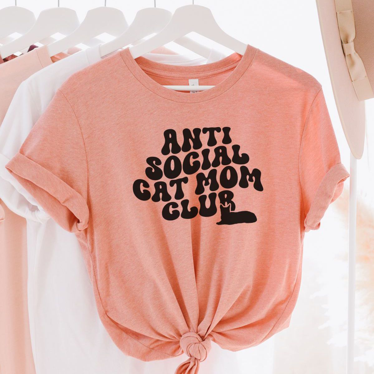 Anti Social Cat Mom Shirt Women Casual