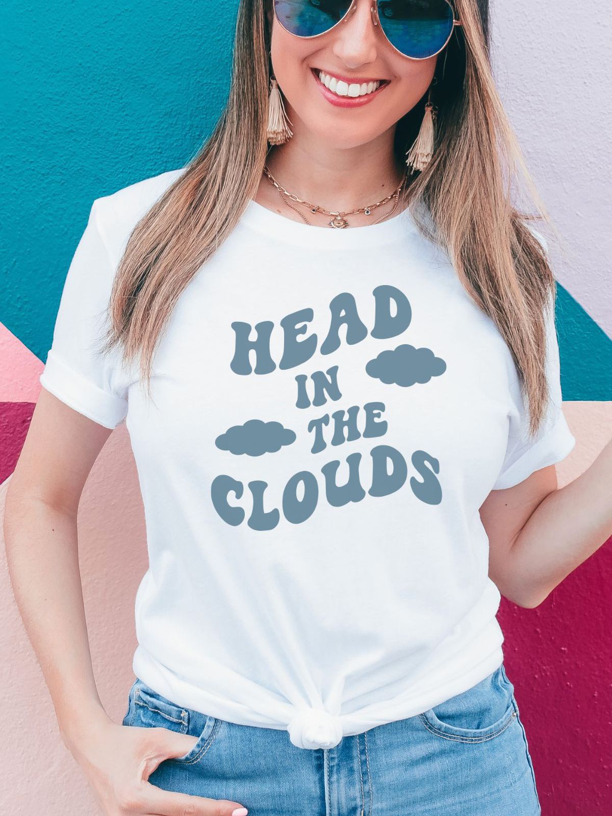 Head in the Clouds Womens T-Shirt Casual