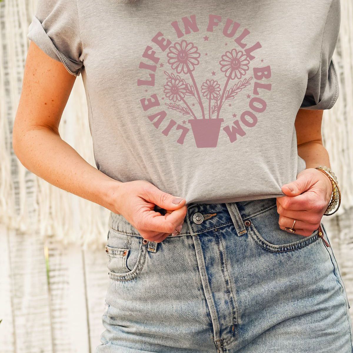 Live Life Full Bloom Womens T-Shirt Spring