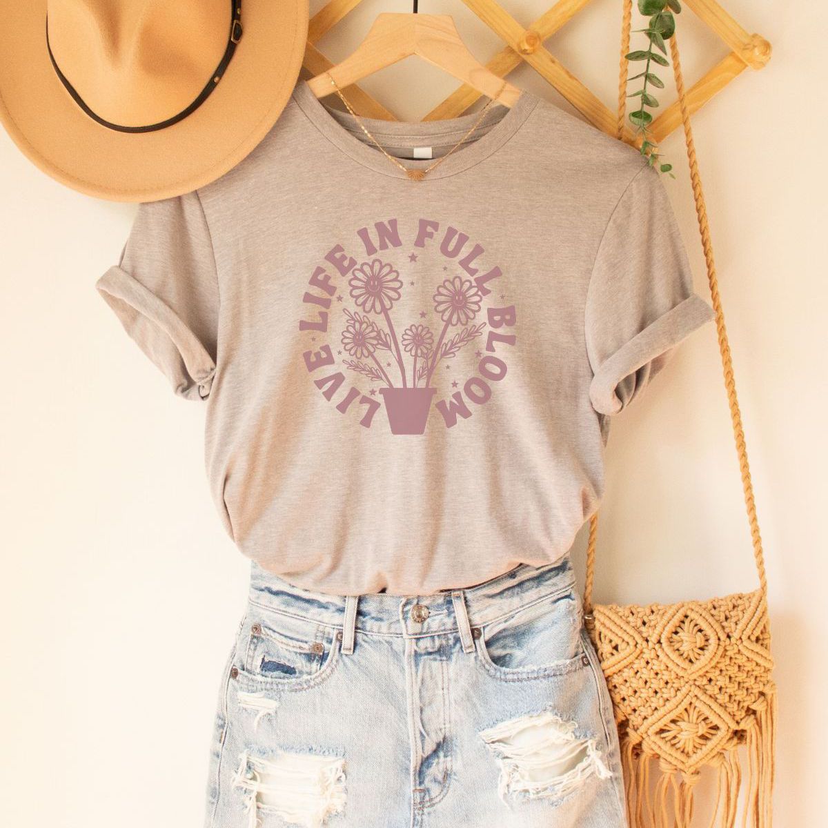 Live Life Full Bloom Womens T-Shirt Spring