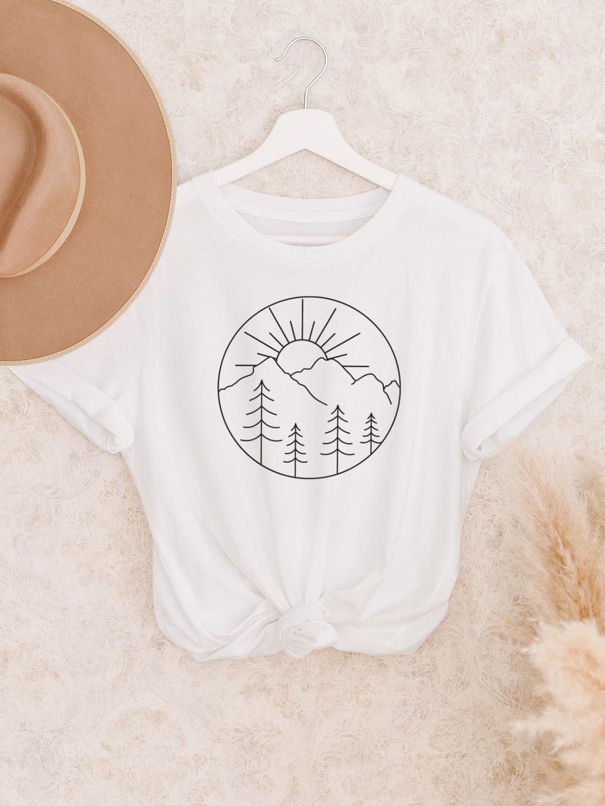 Sunset Mountains Womens Tee Casual