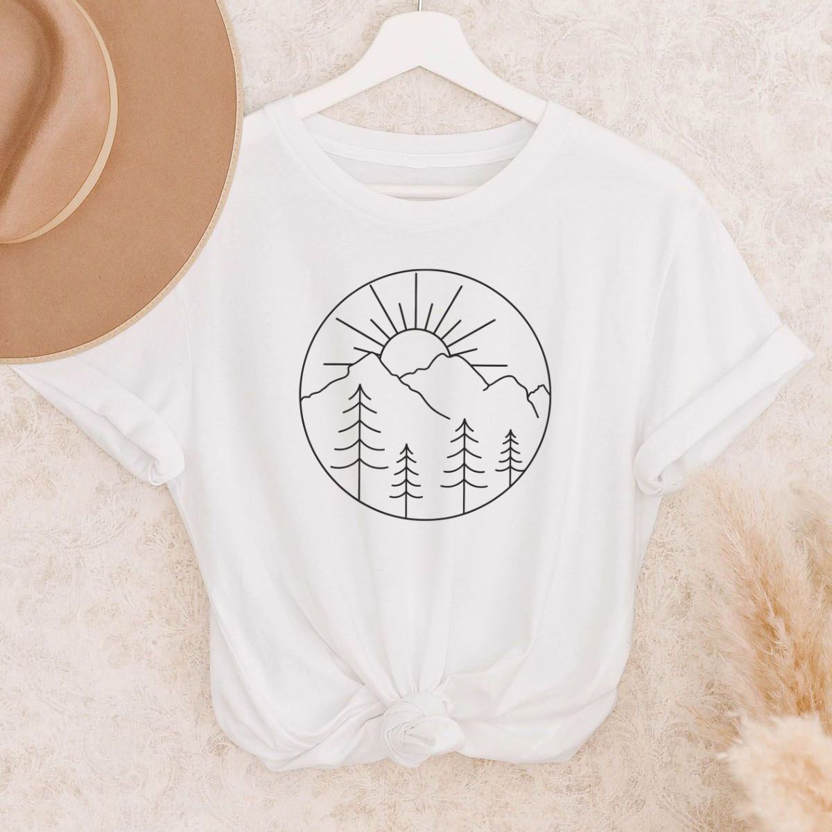 Sunset Mountains Womens Tee Casual