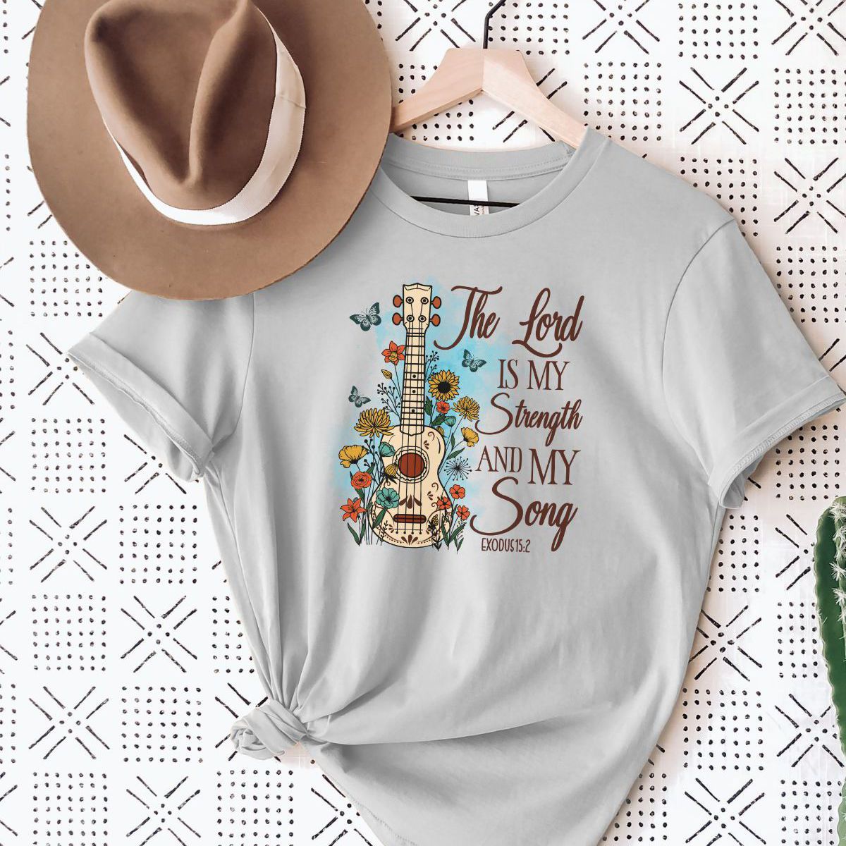 Guitar Flowers Womens Tee Inspirational
