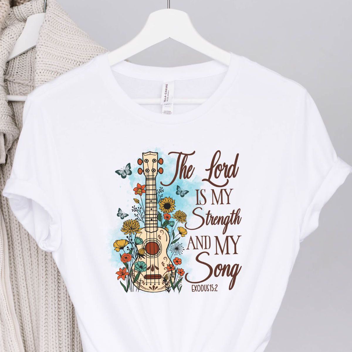 Guitar Flowers Womens Tee Inspirational
