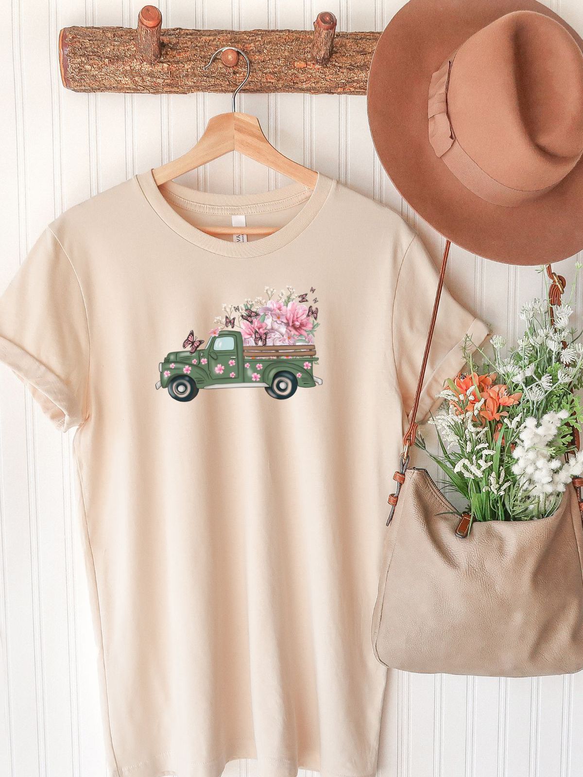 Floral Truck Womens Tee Spring