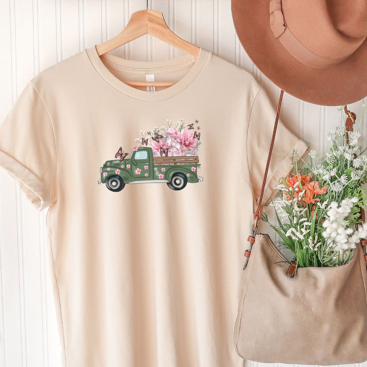 Floral Truck Womens Tee Spring