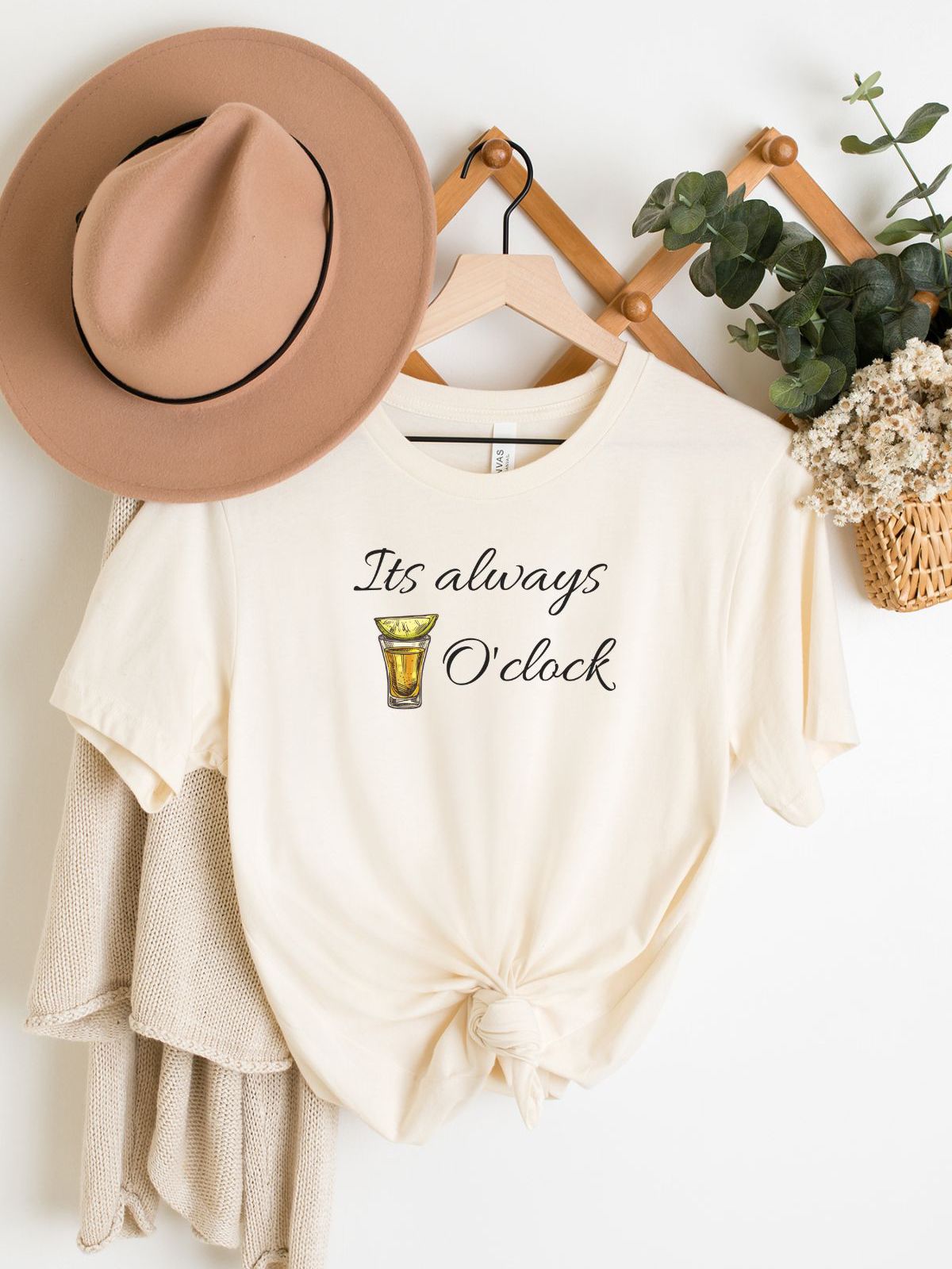 Its Always Oclock Womens T-Shirt Casual