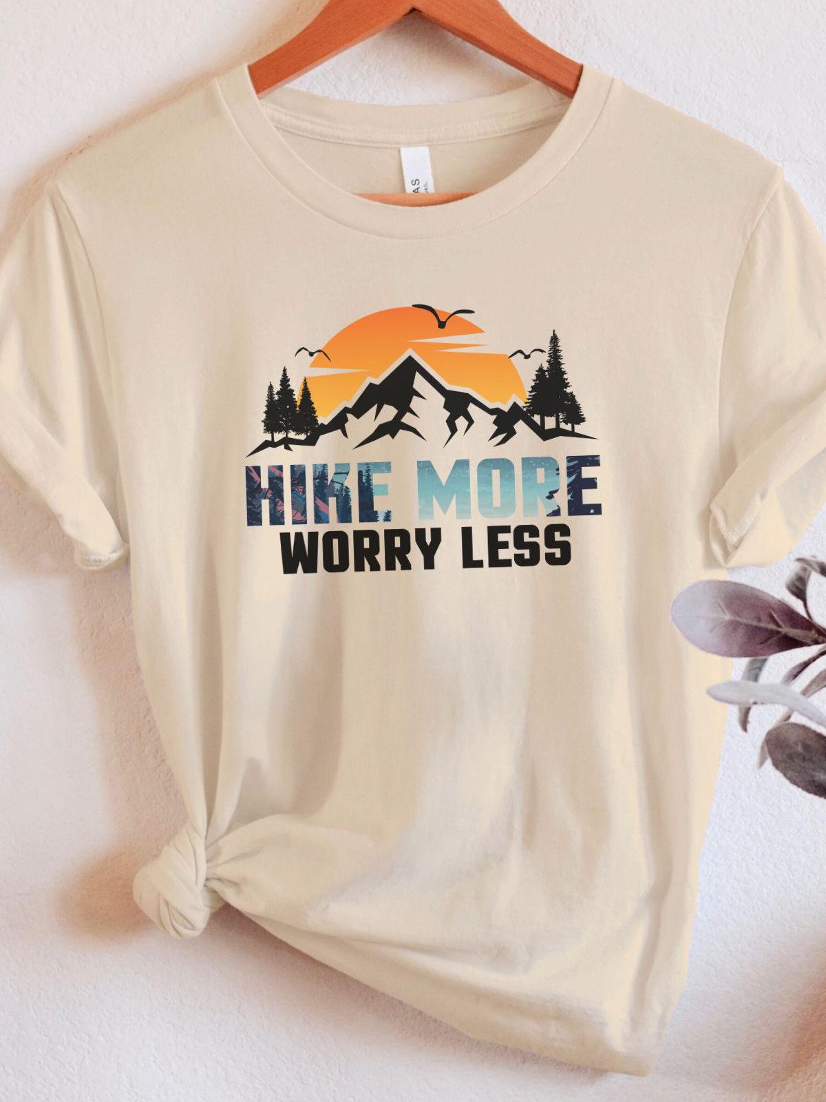 Hike More Worry Less Womens Tee Hiking Adventure