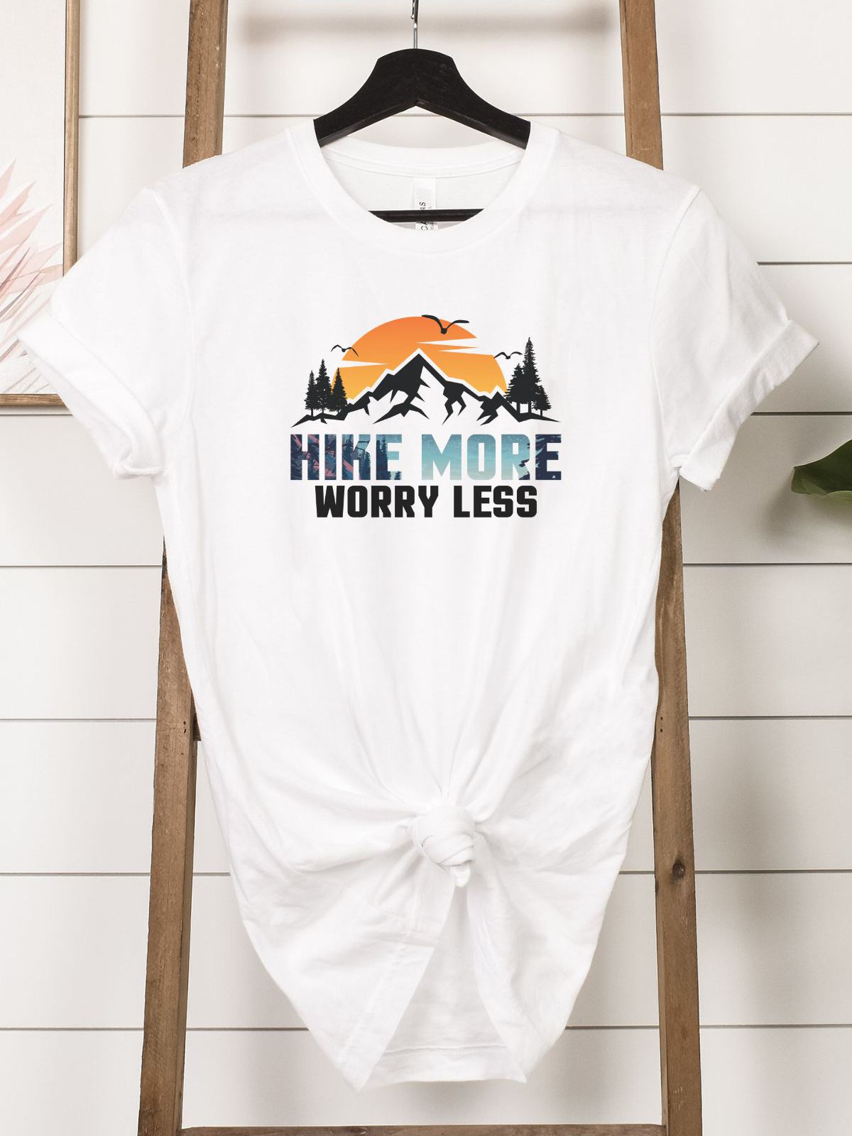 Hike More Worry Less Womens Tee Hiking Adventure