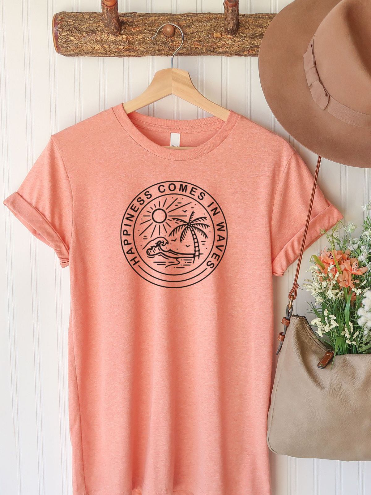 Happiness Comes In Waves Women's Tee Summer