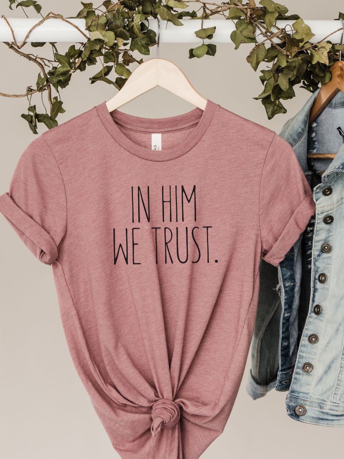 In Him We Trust Womens T-Shirt Casual