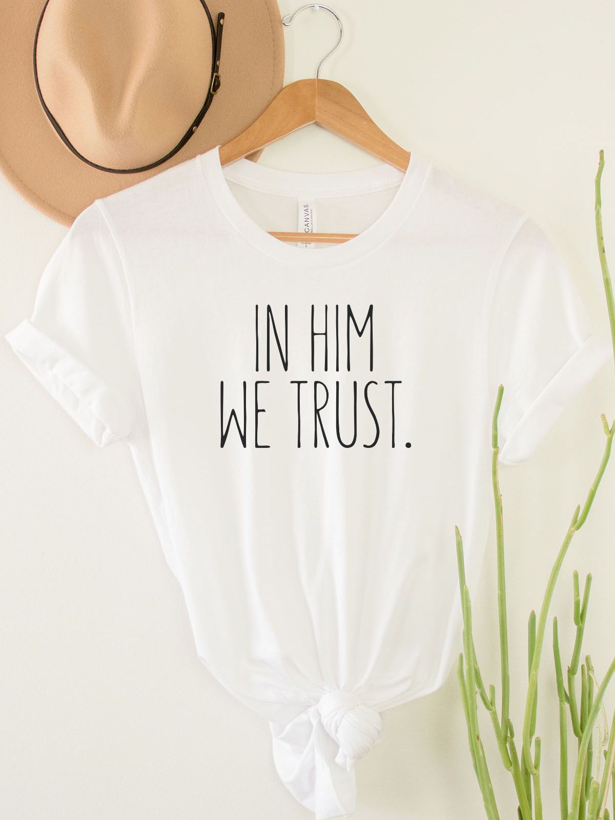 In Him We Trust Womens T-Shirt Casual