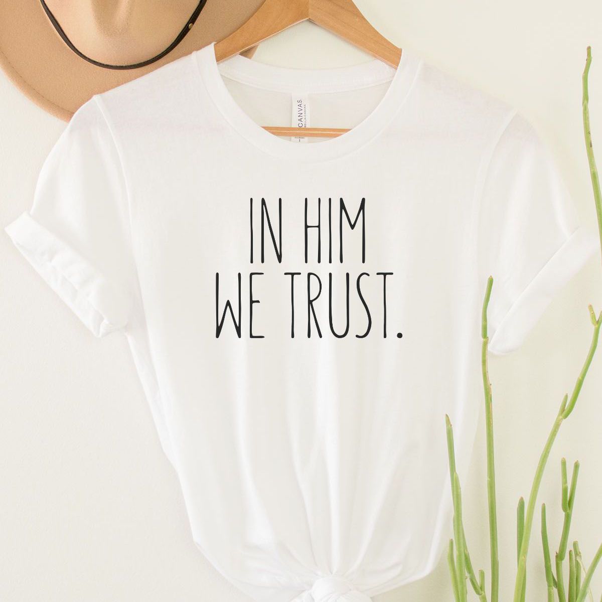In Him We Trust Womens T-Shirt Casual