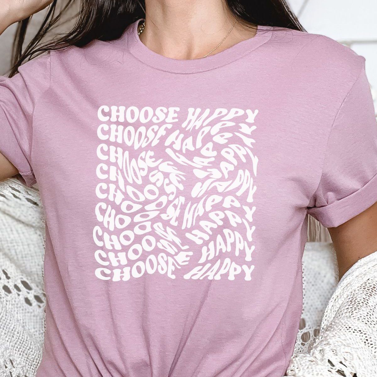 Choose Happy Women's T-Shirt Spring