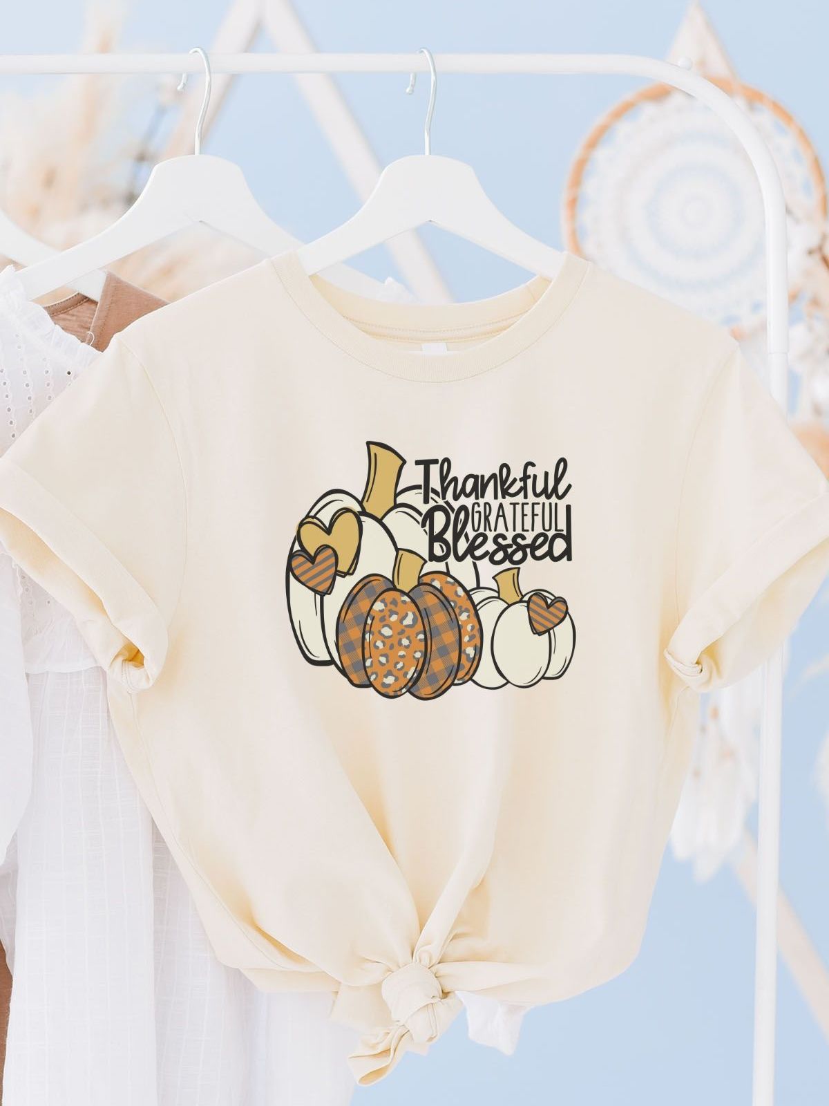 Thankful Grateful Blessed Women's T-Shirt Thanksgiving
