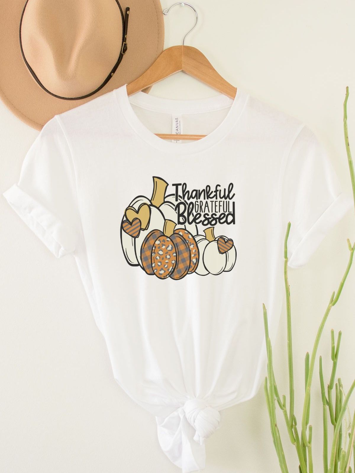 Thankful Grateful Blessed Women's T-Shirt Thanksgiving