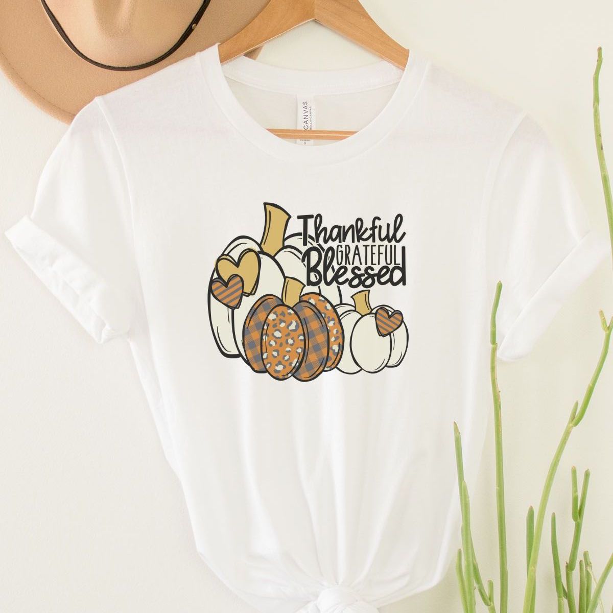 Thankful Grateful Blessed Women's T-Shirt Thanksgiving