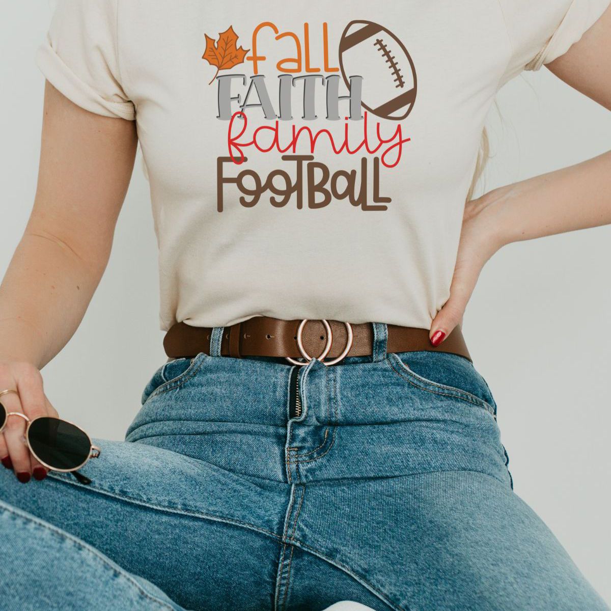 Fall Faith Family Football Women's Tee