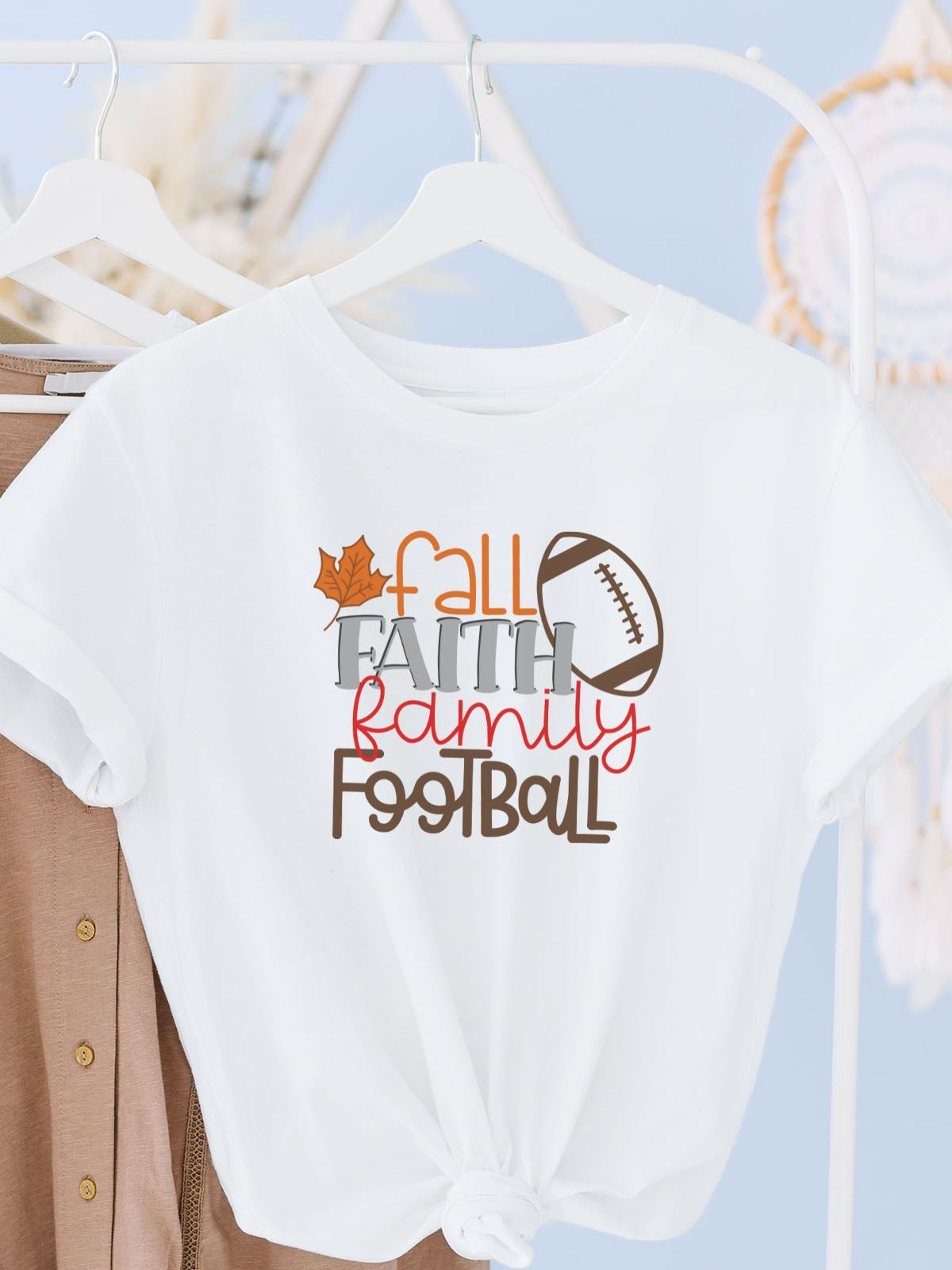 Fall Faith Family Football Women's Tee